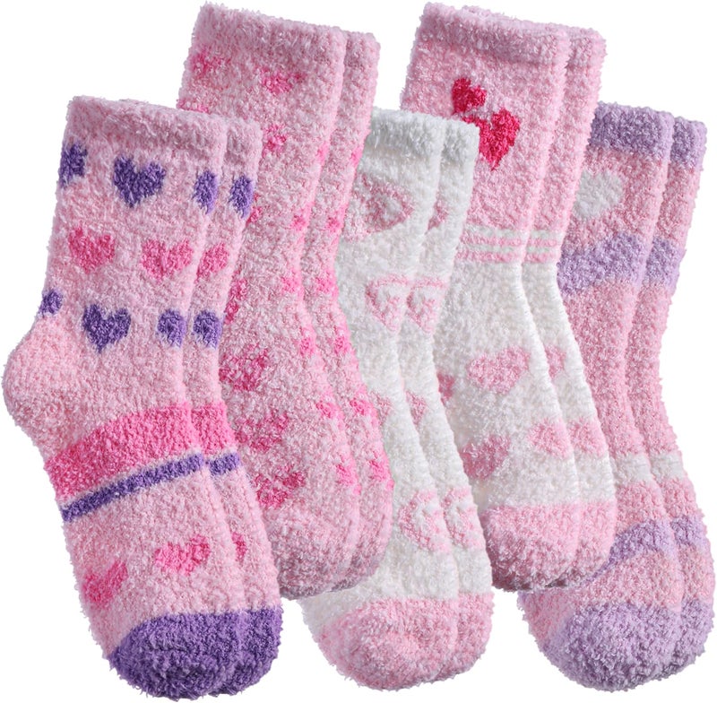 SDBING Fuzzy Socks for Women Soft Fluffy Home Sleeping Socks Cozy Warm Slipper Socks 6 or 5 Pairs - Image 1